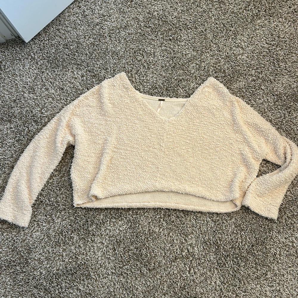 Free People fuzzy cropped sweater